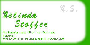 melinda stoffer business card